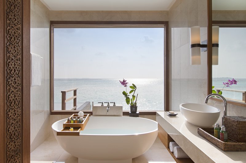 Bathroom at the Deluxe Overwater Pool Bungalow