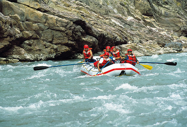 White water rafting on the river Sutlej